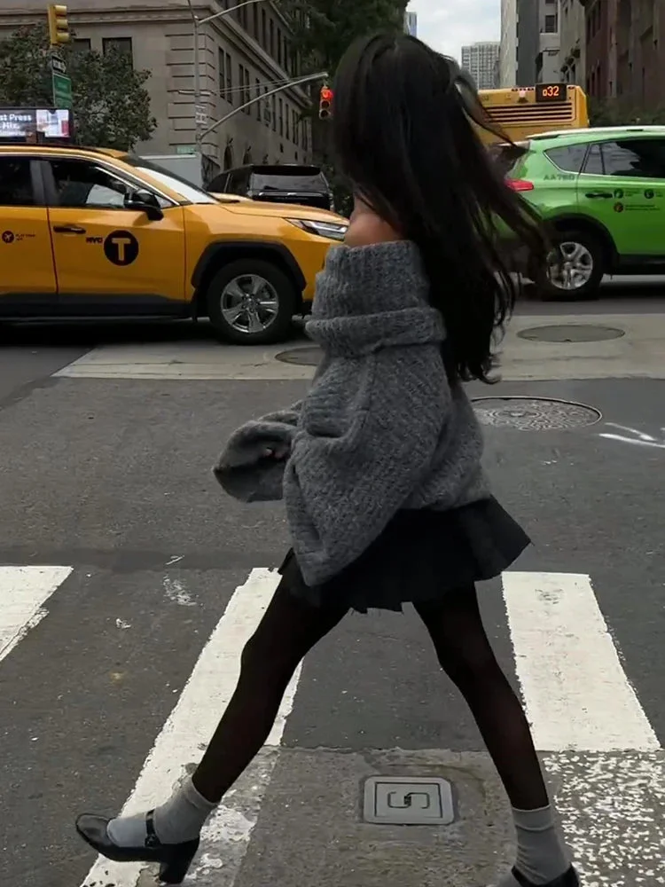 Toloer Long Sleeve Off Shoulder Sweater-Outfit Ideas