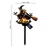 Solar Powered Halloween Witch Broom Stake Resin Light for Outdoor Decor