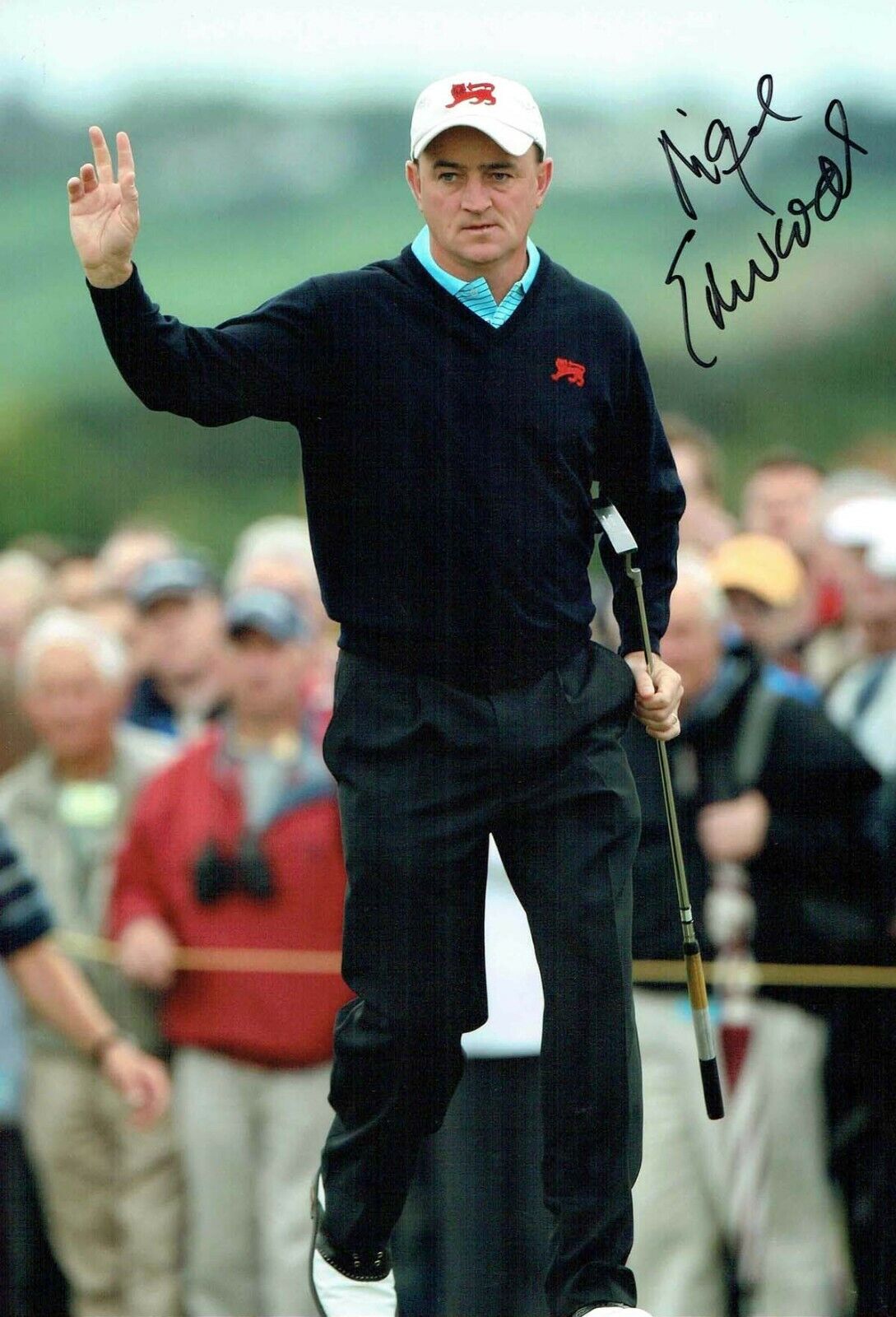 Nigel EDWARDS SIGNED Autograph 12x8 Photo Poster painting AFTAL COA Welsh Amateur Golfer