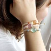 Colorful Dried Flower Acrylic Linen Knitting Bracelets
