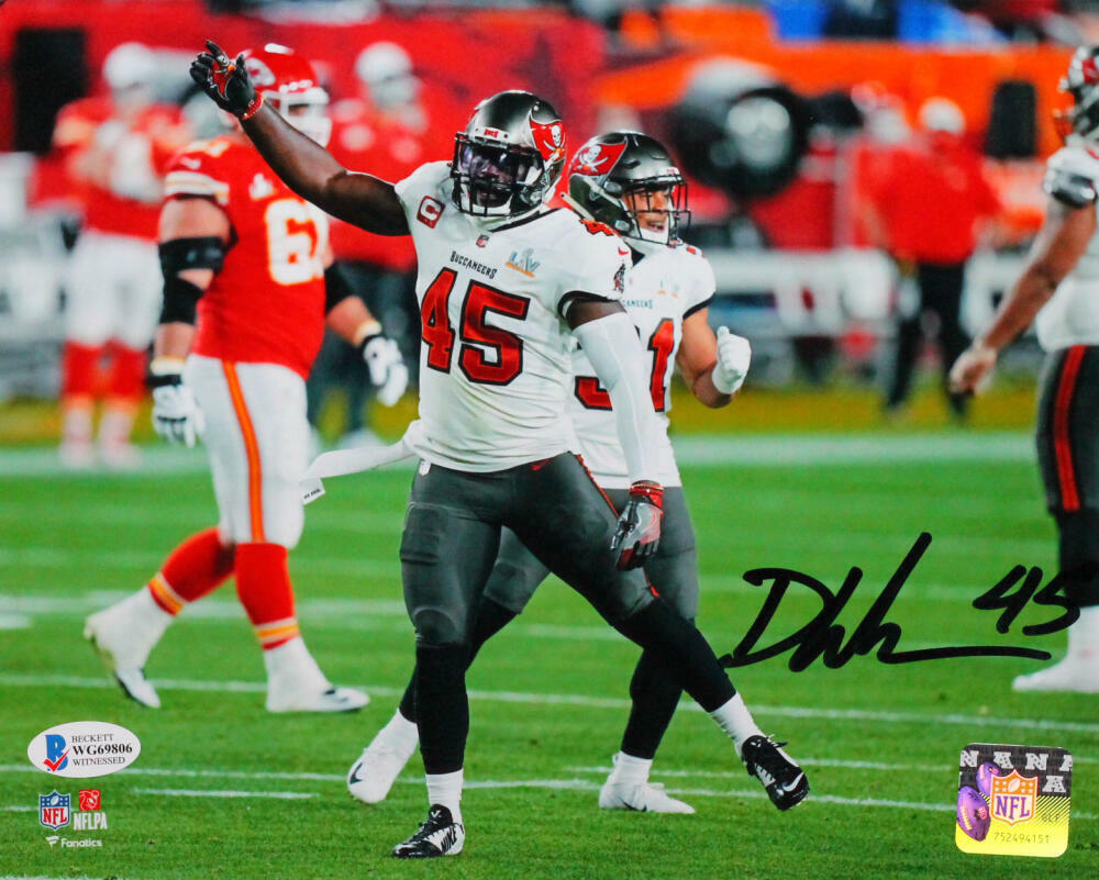 Devin White Autographed Tampa Bay Bucs 8x10 Taunt Photo Poster painting- Beckett W Auth *Black
