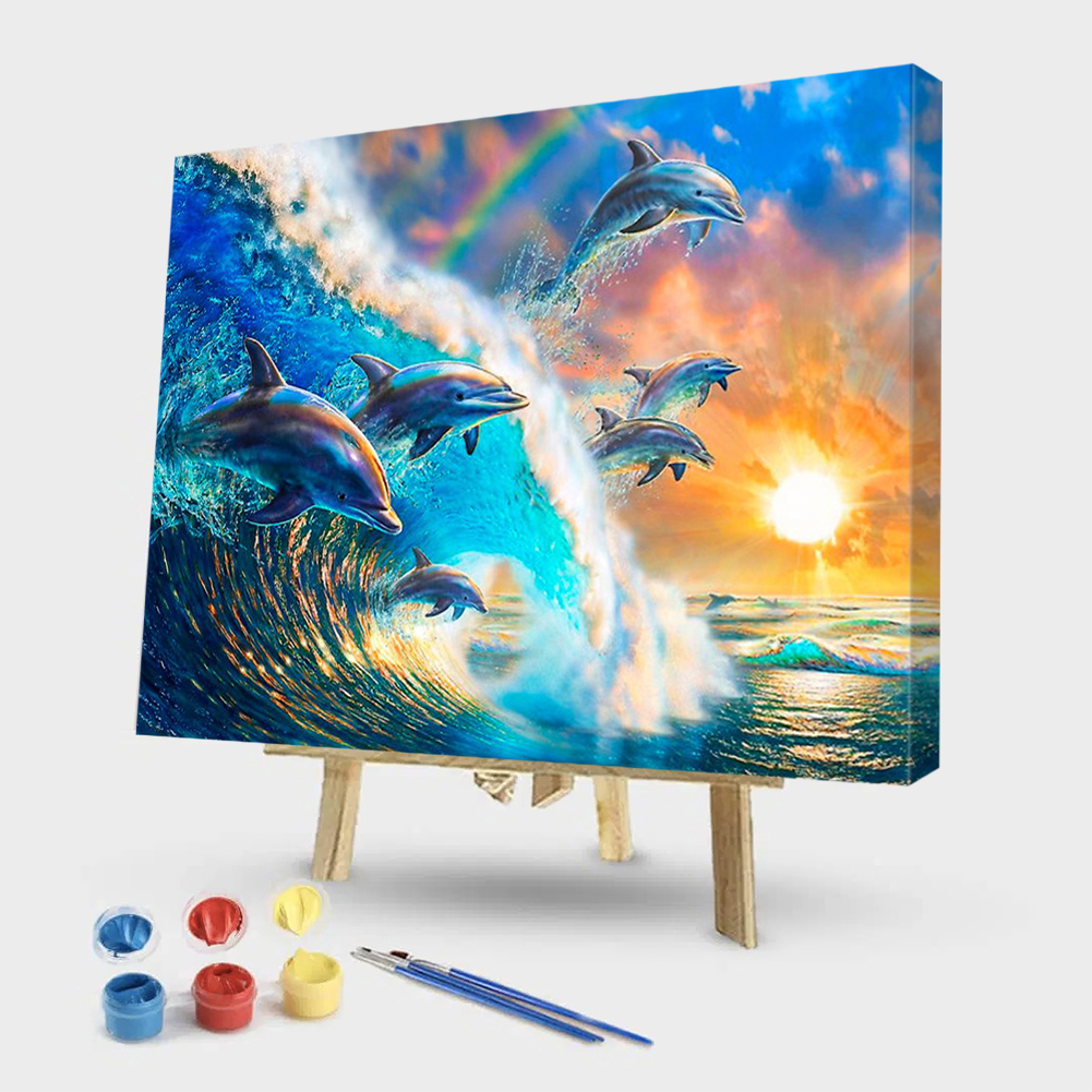 

40*50CM Paint By Numbers-Dolphin, 501 Original