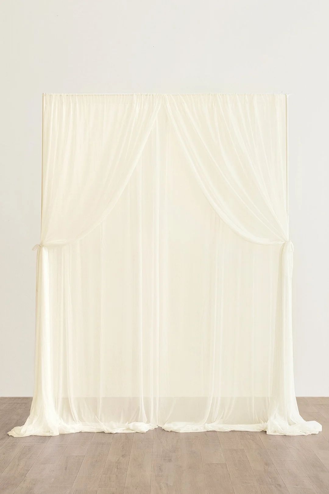 2-Layer Wedding Backdrop Curtains 59" x 10ft (Set of 2) - 8 Colors