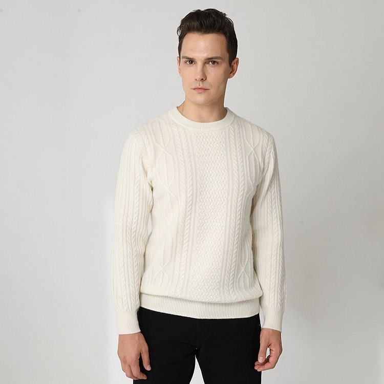 Men's Casual Cashmere Knitted Sweater-Chouchouhome