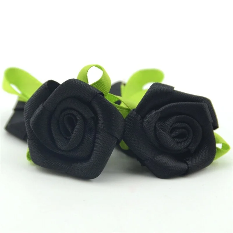 20PCS 3CM Satin Ribbon Artificial Silk Rose Flower Heads For Wedding Decoration Handmade DIY Gift Box Craft Scrapbooking