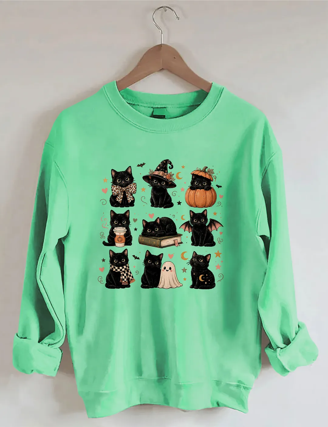 Cute Black Cat Halloween Sweatshirt