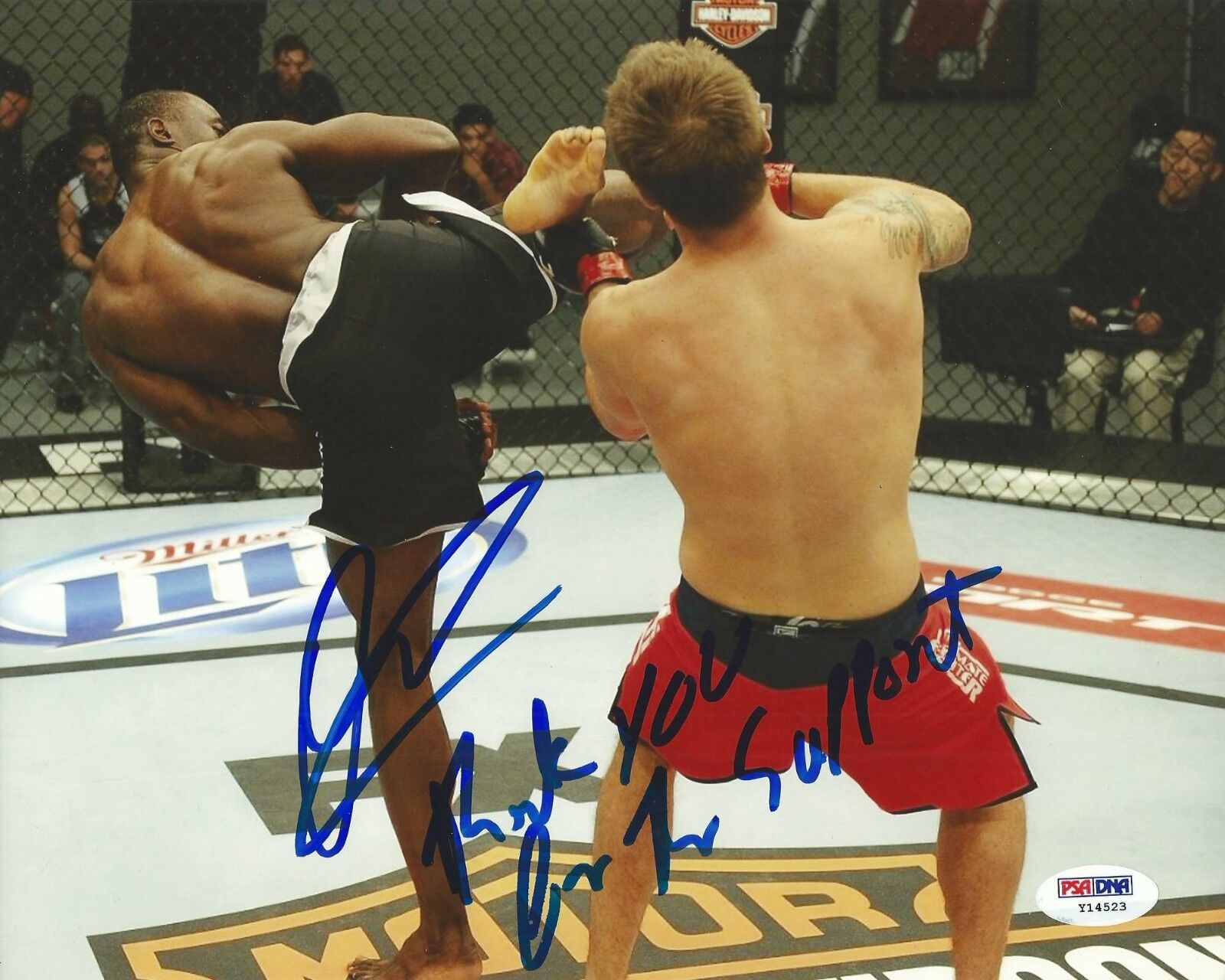 Uriah Hall Signed UFC 8x10 Photo Poster painting PSA/DNA COA Ultimate Figher Adam Cella Knockout