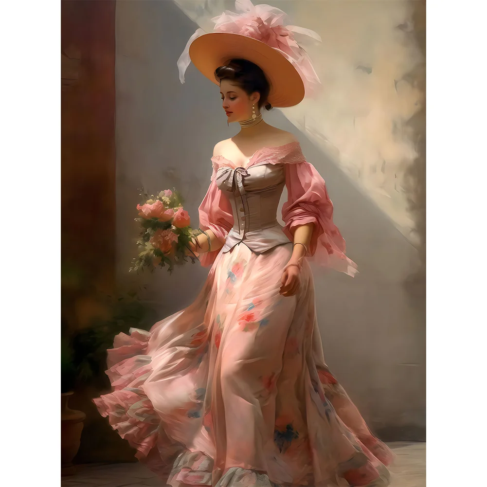 Diamond Painting - Full Round Drill - Elegant Lady(Canvas|30*40cm)