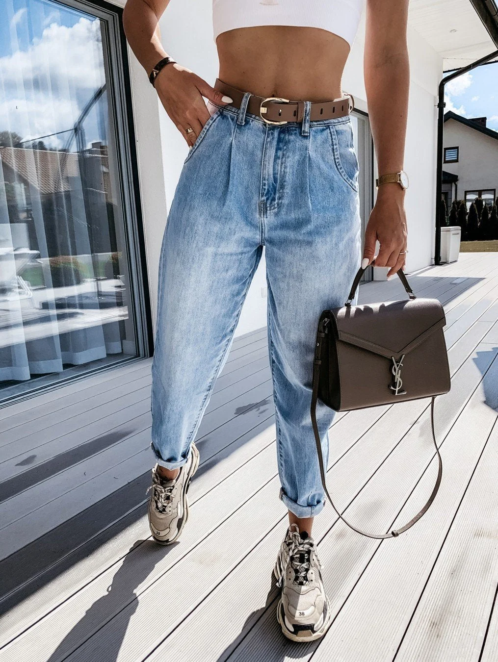 Casual High Waist Pencil Jeans