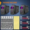 Nilight 3 Pack Rocker Switches with Night Glow Stickers On Off 5 PIN SPST LED Switch Pinkish Purple Backlit 12V/24V for Cars Trucks RVs Boats Auto Motorcycles