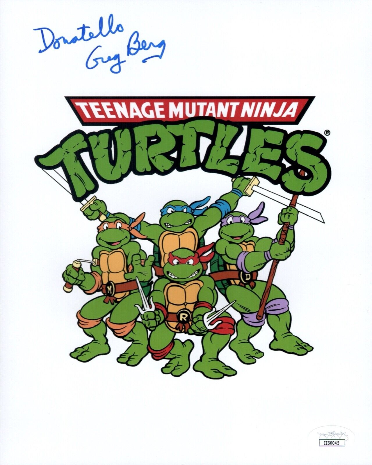 GREG BERG Donatello TEENAGE MUTANT NINJA TURTLES Signed 8x10 Photo Poster painting JSA COA Cert