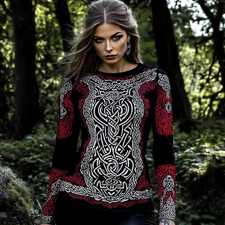 Women's Viking Celtic Knot Print T-shirt