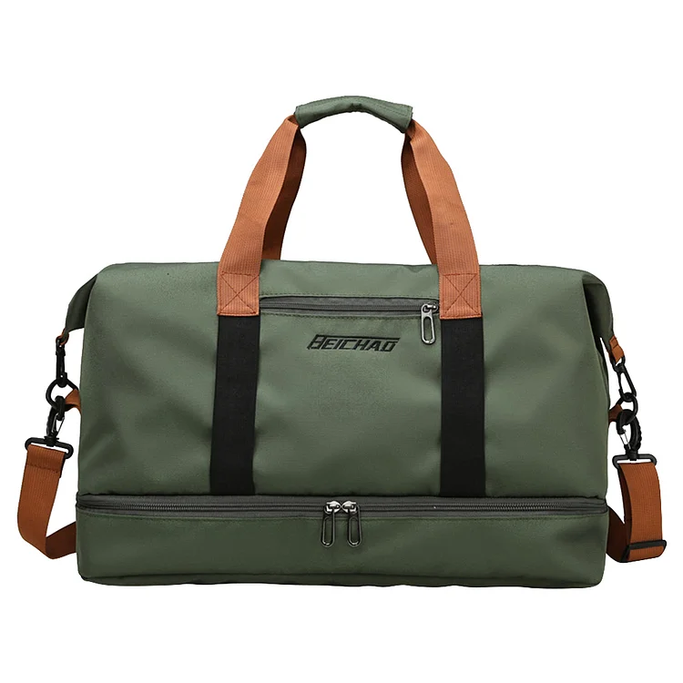 Travel Luggage Duffle Bag Large Capacity Dry Wet Weekend Crossbody Bag (Green)