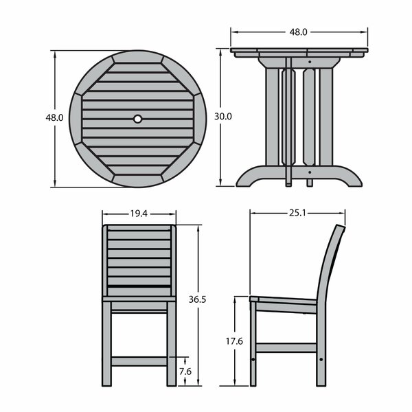 Trigg Round 2 - Person 36'' Long Bistro Set