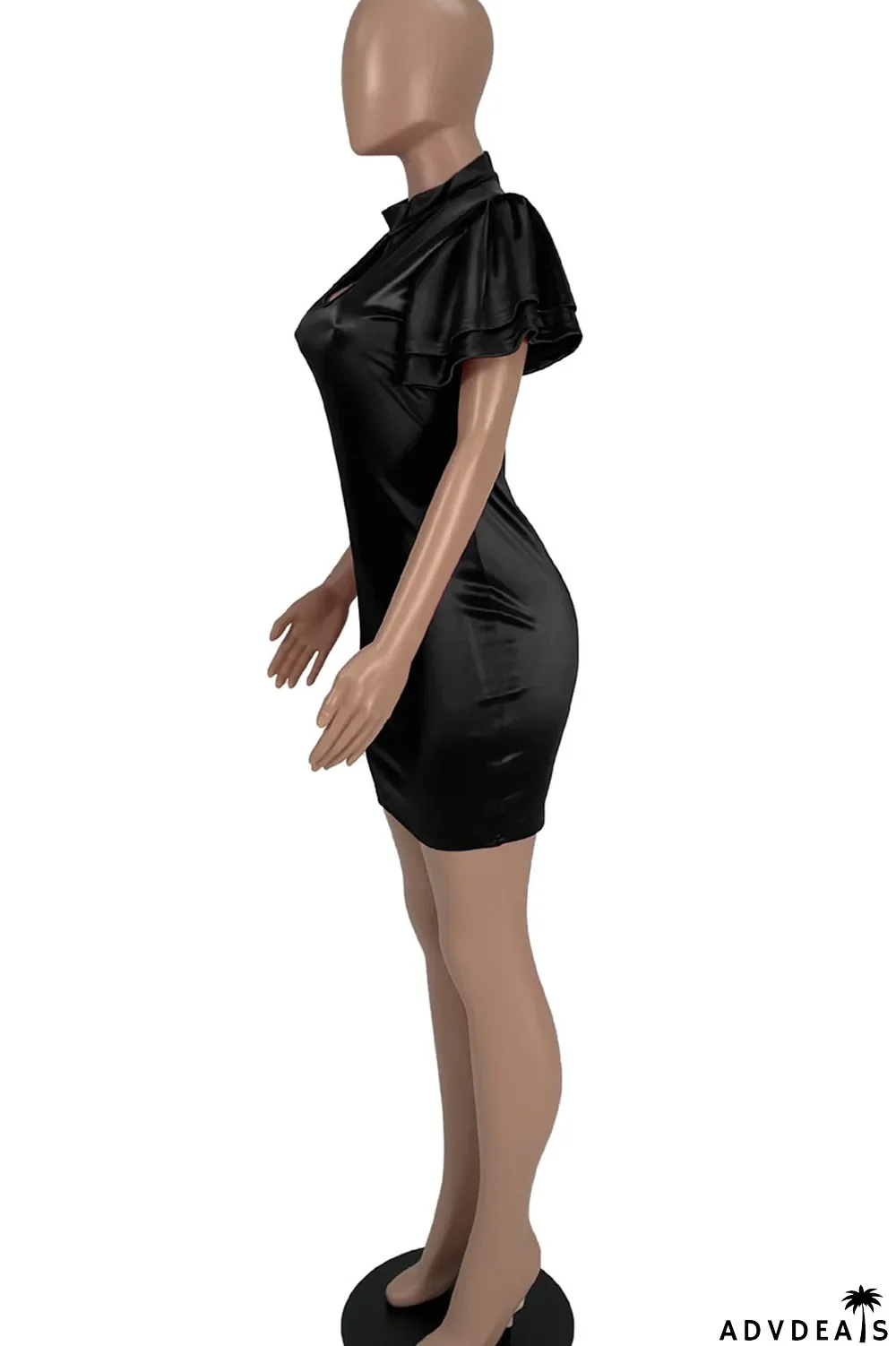 Champagne Casual Solid Split Joint O Neck One Step Skirt Dresses