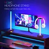 RGB Light Desktop Headphone Stand Anti Slip USB Support Over Ear Headset Holder