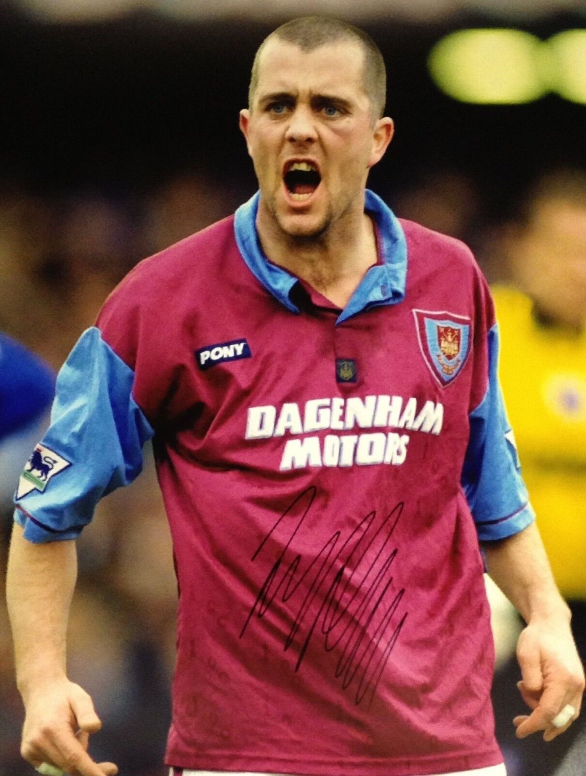 JULIAN DICKS SIGNED WEST HAM UNITED FOOTBALL Photo Poster paintingGRAPH SEE PROOF + COA HAMMERS