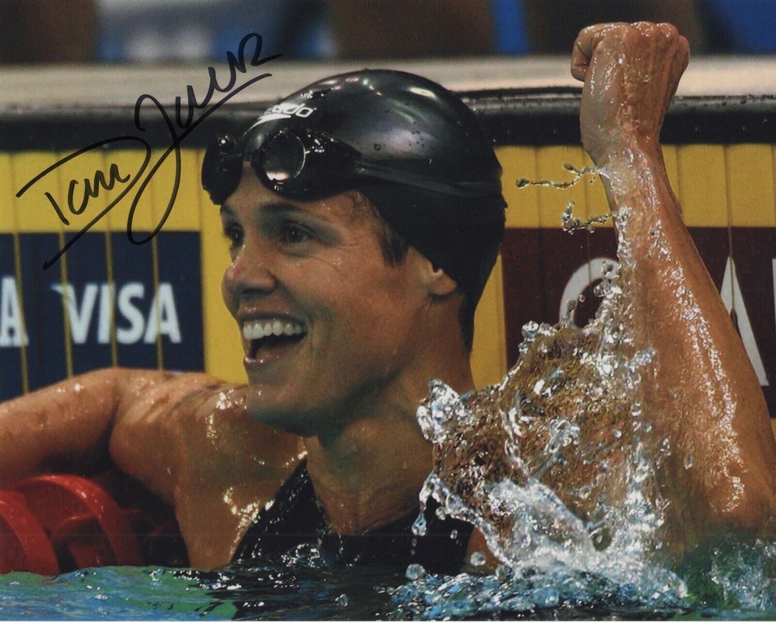 DARA TORRES SIGNED AUTOGRAPH OLYMPICS SWIMMING GOLD 8X10 Photo Poster painting #4