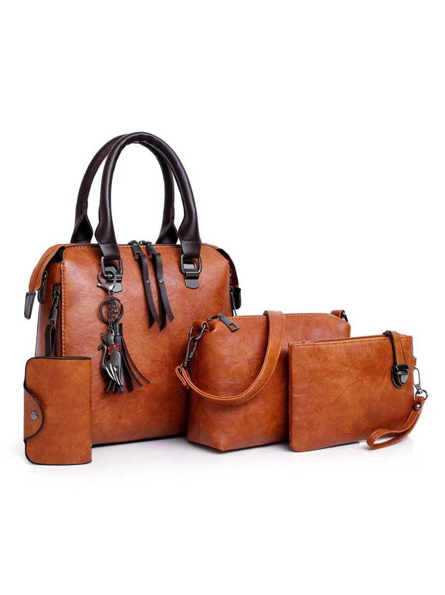 Women Composite Bag 4pcs/Set High-Quality PU Leather Handbag