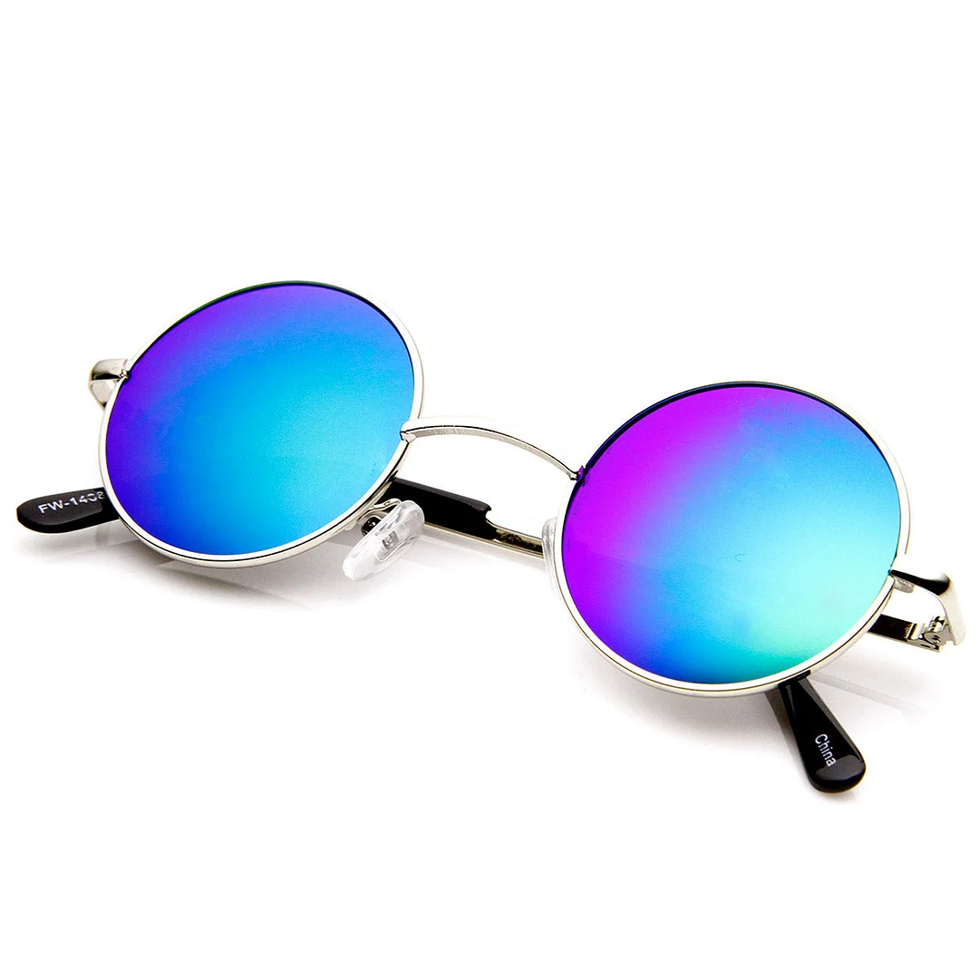 Lennon Style Small Round Color Mirrored Lens Circle glasses