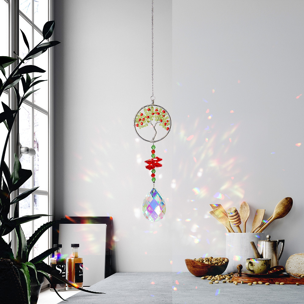 

Green Tree - Art Crystal Suncatcher, Red, 501 Original
