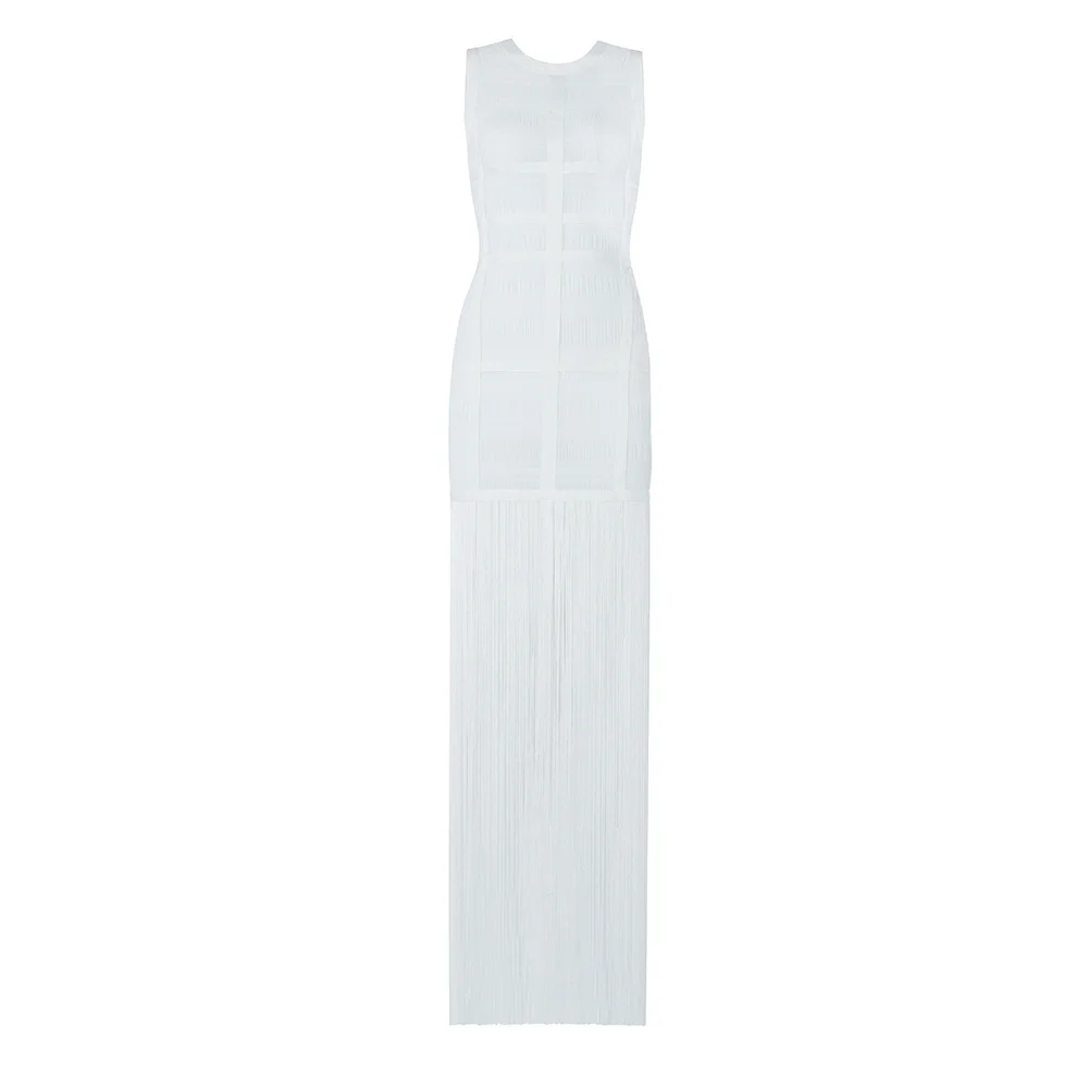 Brownm Spring And Summer New Features Medium And Long White Banded Evening Dress Dress Waist Thin Women's Clothing