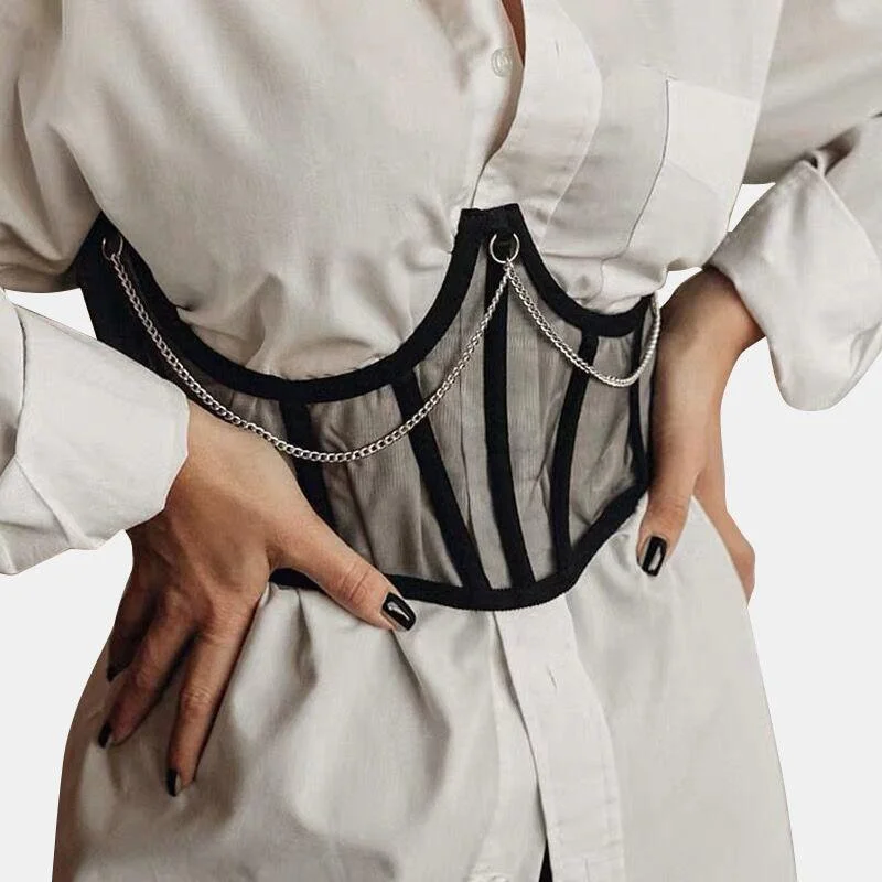 Mesh Waist Corset Top