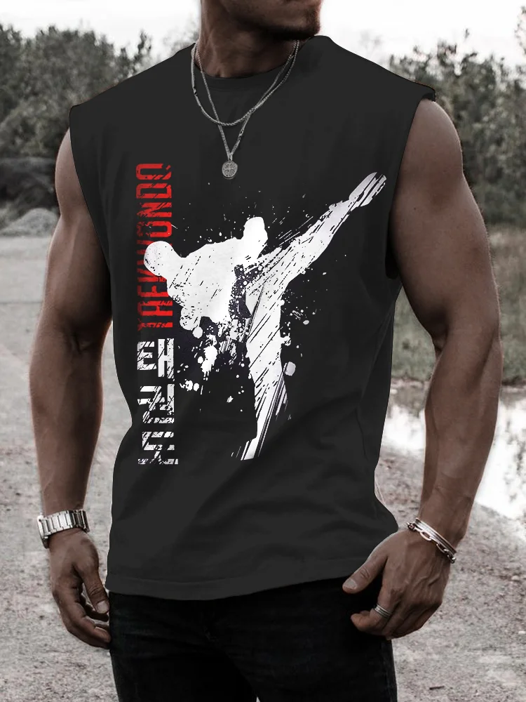 Men's Martial Art Print Workout Tank Top