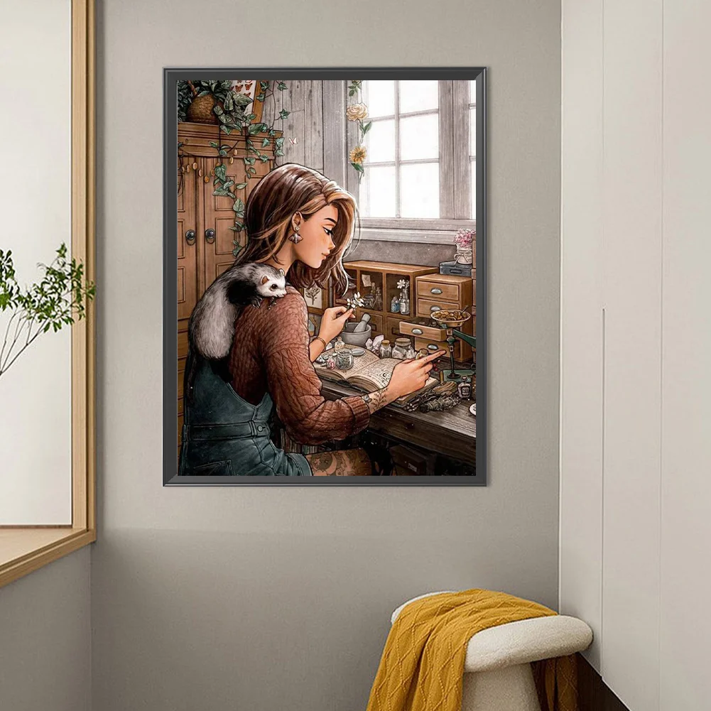 Diamond Painting - Full Round Drill - Girl(Canvas|50*60cm)