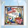 Diamond Painting Acrylic 2D Flat Independence Day Hanging Diamond Art Kits Wall Door Decor