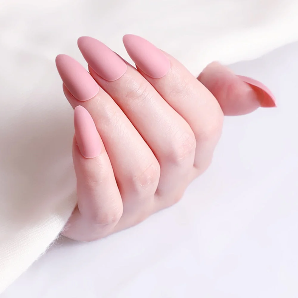 24Pcs Matte Dark Brown Artificial Fake Nails Long Stiletto False Nails For Design DIY Fingernails Art Tip Manicure Tool-Nail Inspo