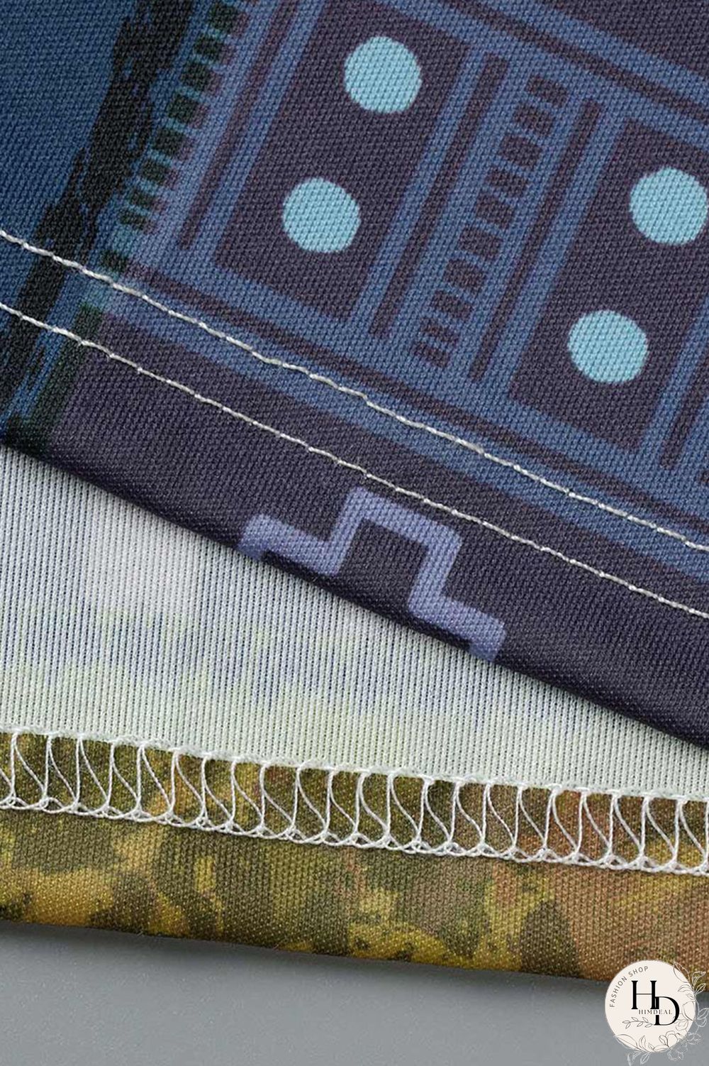 Blue Fashion Casual Street Print Patchwork Spaghetti Strap Loose Jumpsuits