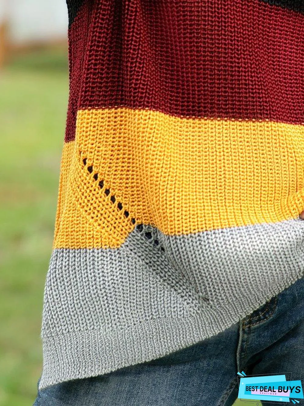 Long Sleeve V Neck Casual Sweater