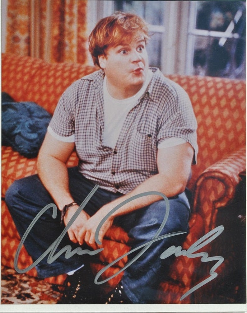 CHRIS FARLEY SIGNED Photo Poster painting Tommy Boy Coneheads Blacksheep Beverly Hills Ninja wcoa