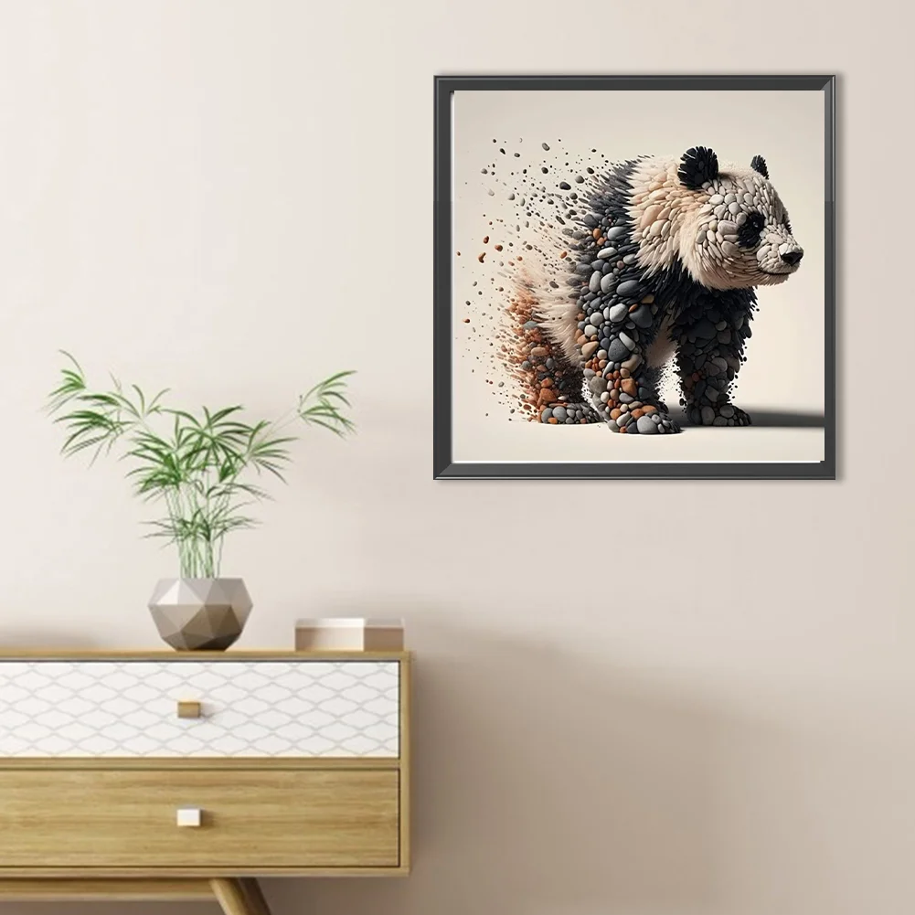 Diamond Painting - Full Round Drill - Stone Art Panda(Canvas|30*30cm)