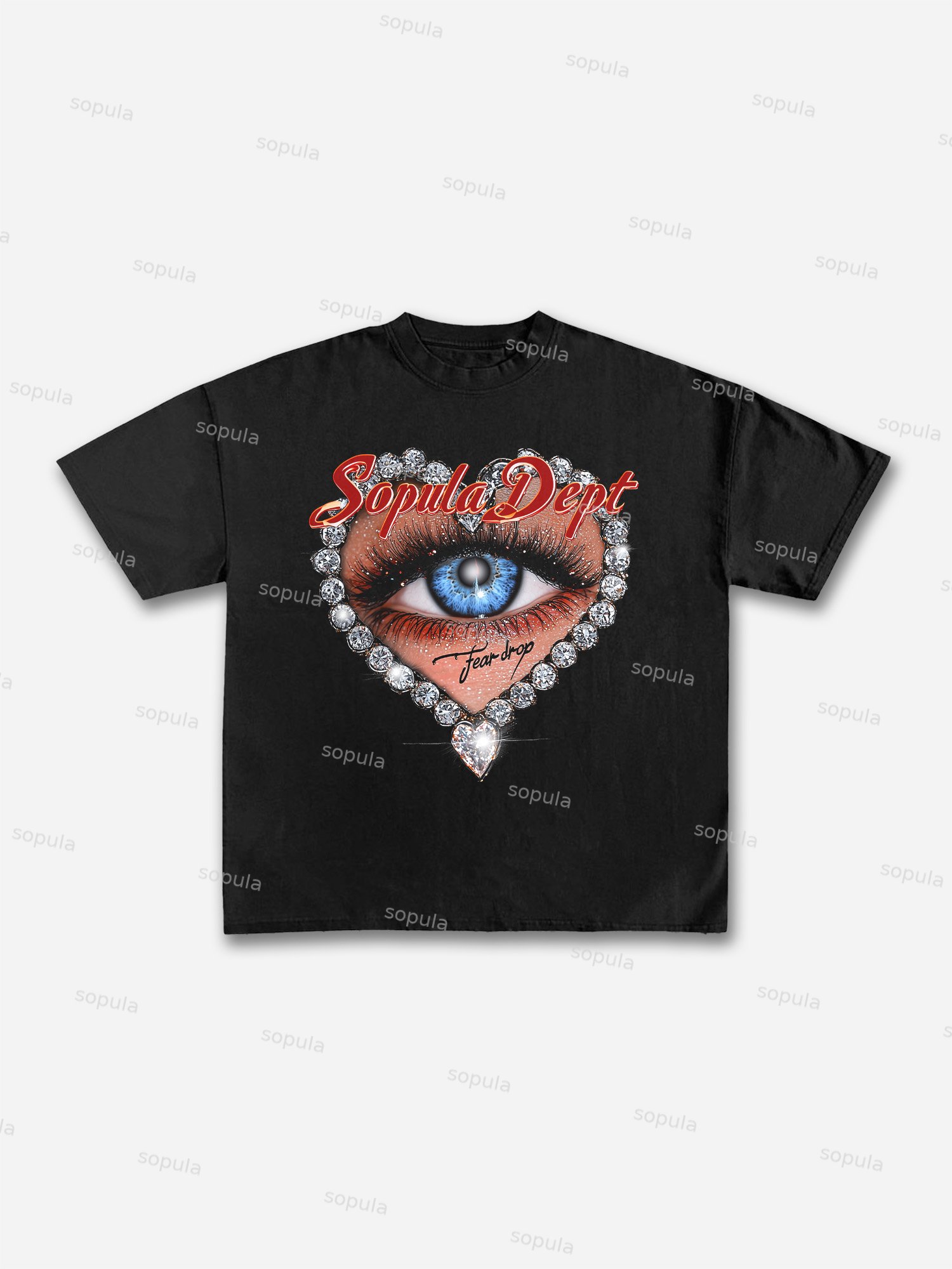 Diamond Teardrop Graphic Print Cotton T-shirt - Sopula｜Premium Graphic Tees & Graphic Clothing