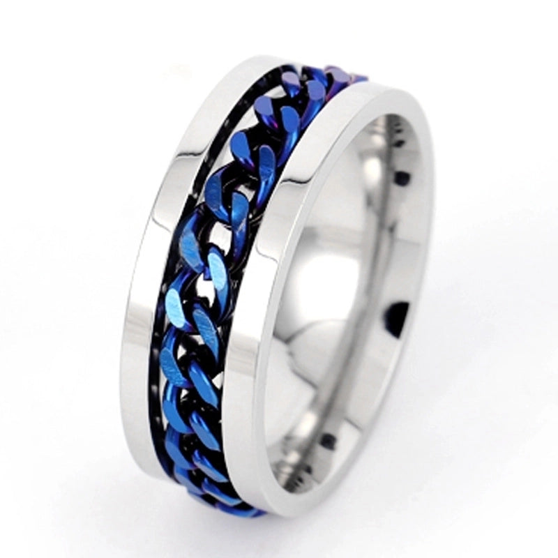 Fashion Stripe Titanium Steel Plating Unisex Rings Men Band Rings
