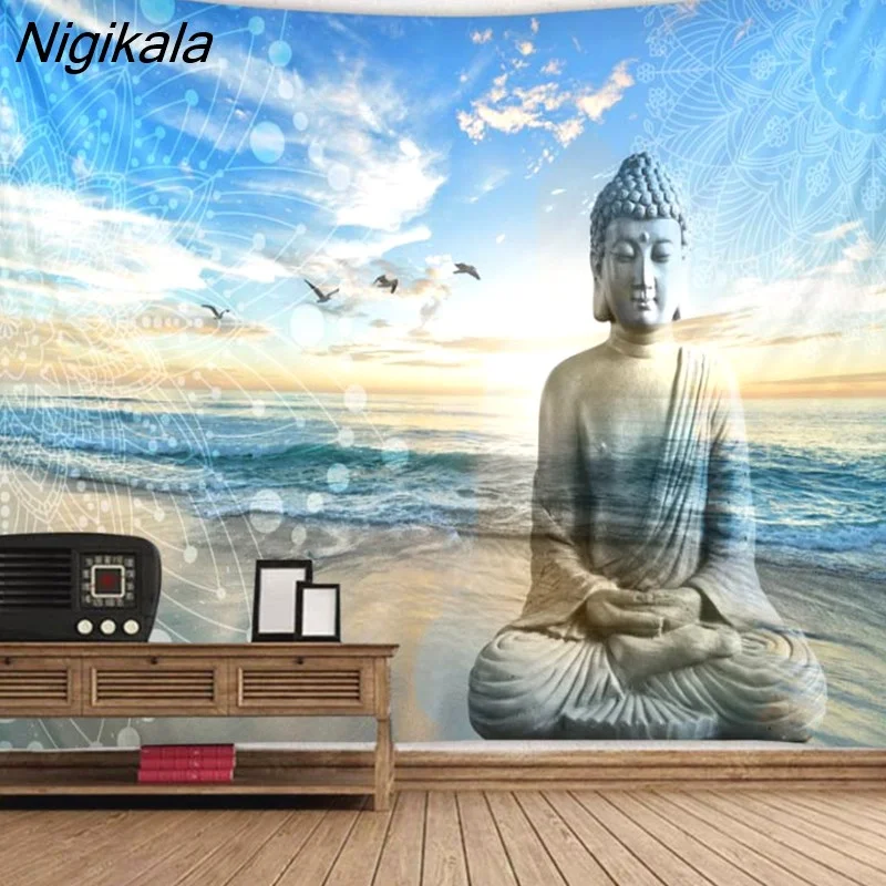 Nigikala Statue Tapestry Twin Hippie Wall Hanging Bedspread Throw Cover Bohemian Beach Mat Table Cloths Home Art Decor Blanket