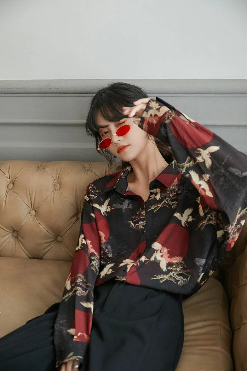 Brownm Pattern Long Sleeve Shirt