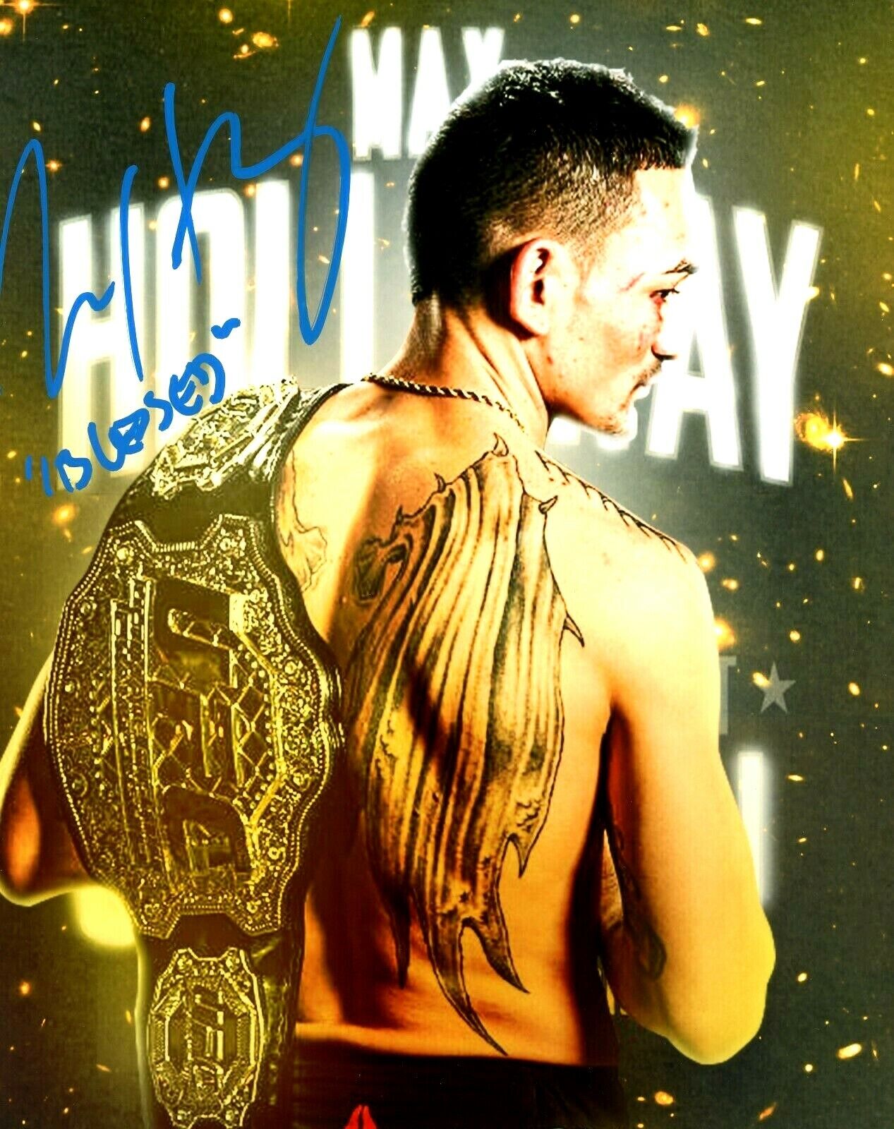 UFC MAX HOLLOWAY HAND SIGNED AUTOGRAPHED INSCRIBED 8X10 Photo Poster painting WITH PROOF & COA 3