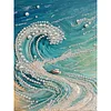 DIY Pearl Painting Waves for Home Wall Decor with Frame(40x30cm)