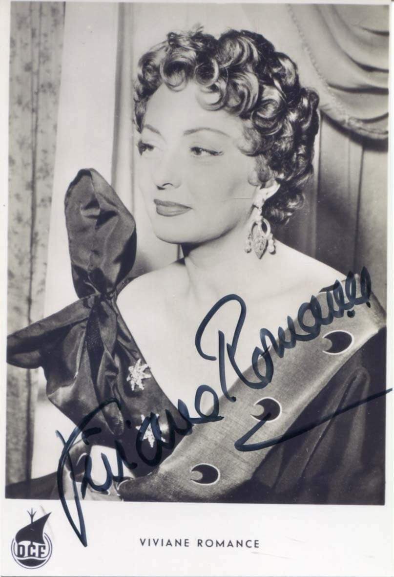 Viviane Romance autograph, French actress, signed Photo Poster painting