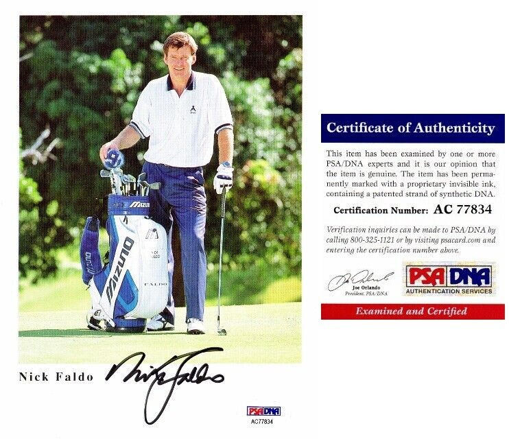 Nick Faldo Signed Golf 6x8 inch Photo Poster painting - PSA/DNA Certificate of Authenticity COA