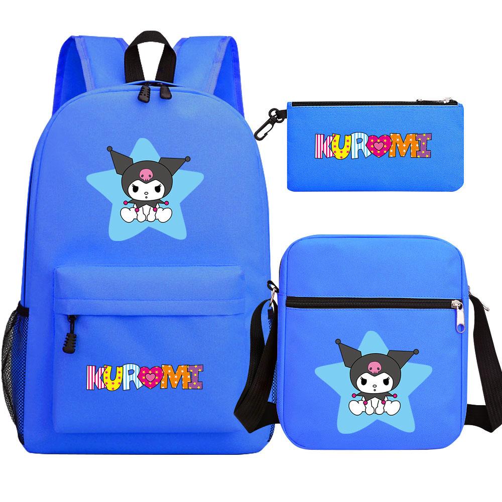 Mayoulove Kuromi Pattern Backpack Large Capacity Durable Design for School and Travel-Mayoulove