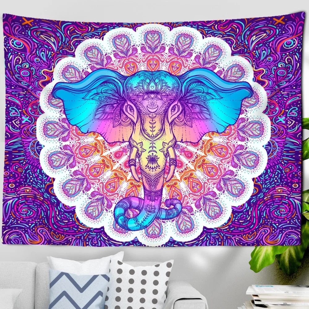 Mushroom Tapestry Wall Hanging Indian Mandala Bohemian Style Psychedelic Hippie Night Moon Witchcraft Home Decor