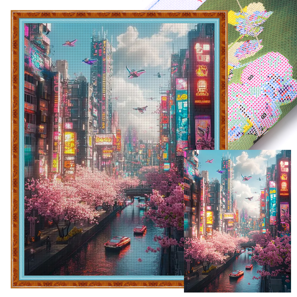 Fantasy Landscape Full 11CT Pre-stamped Canvas(45*60cm) Cross Stitch