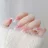 Bayuyun 24Pcs/Set Coffee Leopard French Fake Nails with Diamonds Japan Korean Artificial Acrylic Press on Nails Removable Stick on Nails