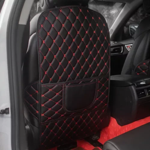 Dronehint PU Leather Pad Auto Car Parts Seat Back Anti Kick Mat Protector Cover Black&Red (For: Acura) Parts