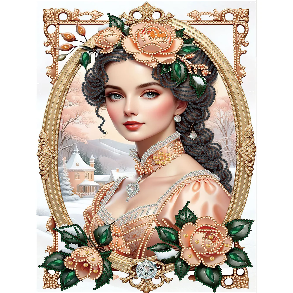 Diamond Painting - Partial Special Shaped Drill - Noble Lady(Canvas|30*40cm)