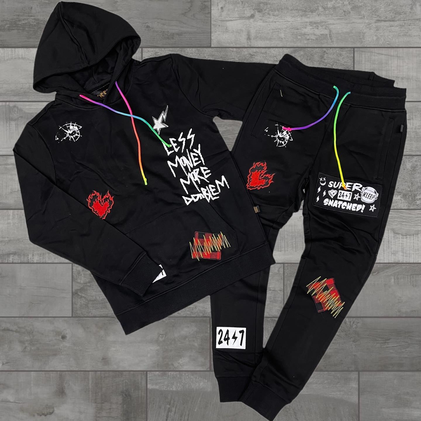 Statement Street Style Casual Printed Long Sleeve Hoodie Set